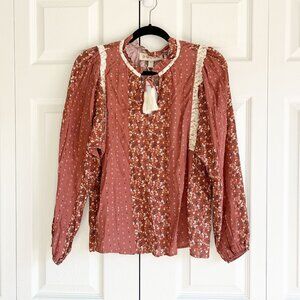 Anthropologie Dolan Long Sleeve Tassel Tie Peasant Top Women's Size Small S